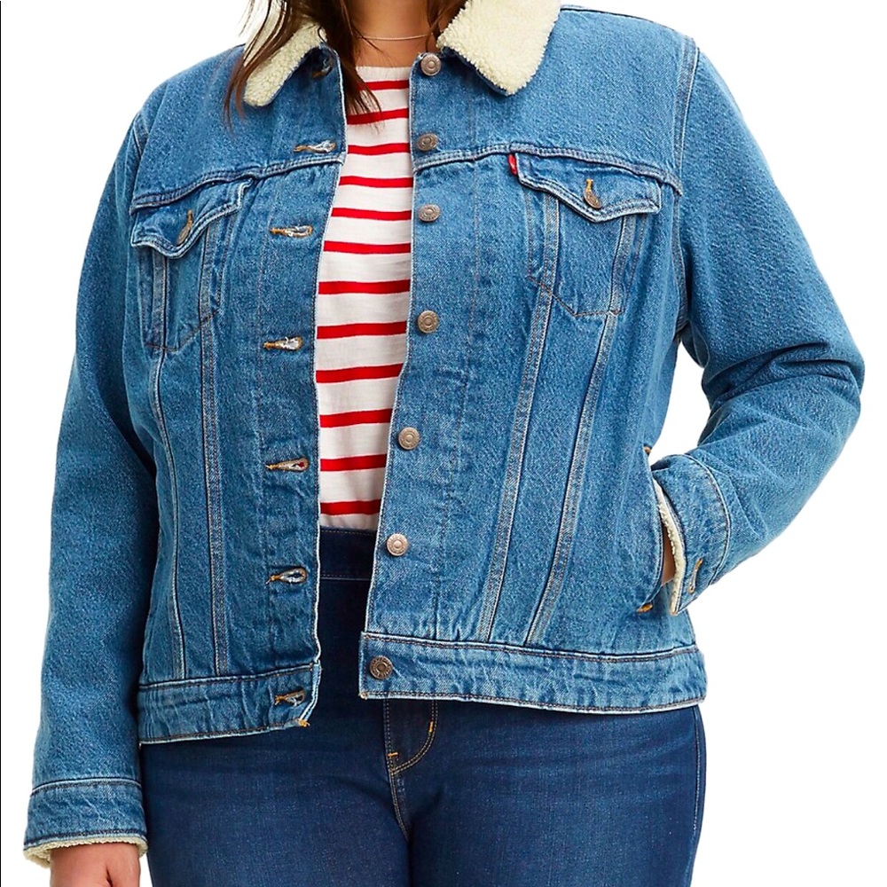 Levi’s Plus Faux Shearling Denim Trucker Jacket